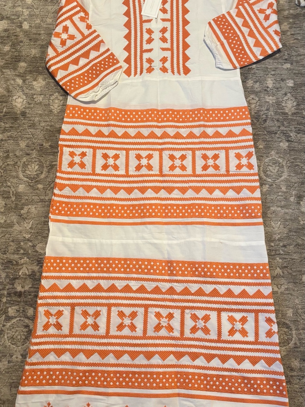 Julia Amory Scalloped Hem Embroidered Caftan Dress size xl - Picture 4 of 10